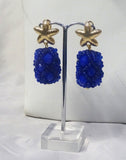 Latest Design Gold and Royal Blue African Nigerian Wedding Beads Design Party Jewellery Set
