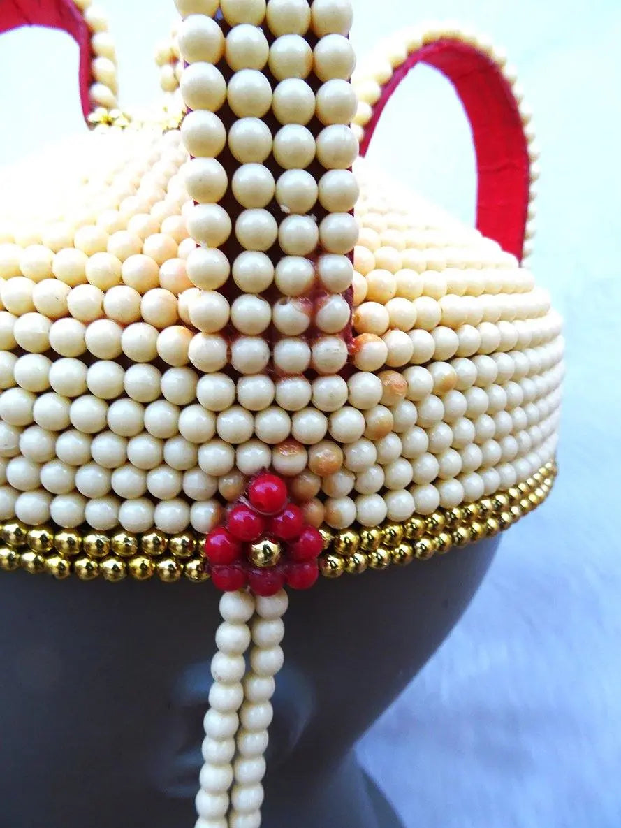 PrestigeApplause - Jewels UK Nigerian Edo Ibo Coral White Crown Cap ...