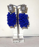 PrestigeApplause Royal Blue & Gray Silver Beads Bridal Party Jewellery Set