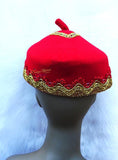 African Nigerian igbo Red hat with Red and Golden Lace Igbo traditional cap, hat men’s hat - PrestigeApplause Jewels 