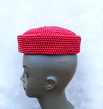 African bridal cap,Igbo bridal cap,coral Ball cap, Nigerian bridal cap for brides, chieftaincy cap, Nigerian Igbo wedding cap - PrestigeApplause Jewels 