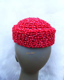 Chieftaincy cap Queen Red Edo Coral Crown wedding Bridal Party Beaded Edo Igbo Hat African bridal cap - PrestigeApplause Jewels 