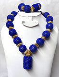 PrestigeApplause Latest Design Blue Bridal Party Beads Jewellery Set