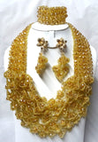Sparkling Crystal Beads Exquisite New Design Bridal Wedding Party Jewelry Set