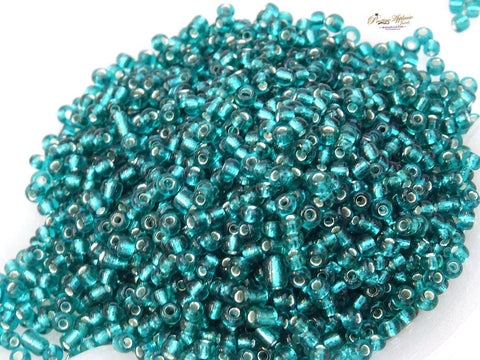 Turquoise Crystal Seed Bead Silver Line Round Shaped Beads Making  Bridal / Traditional Jewellery - PrestigeApplause Jewels 