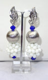 PrestigeApplause White Blue Silver Beautiful Beads Bridal Wedding Party Jewelry Set