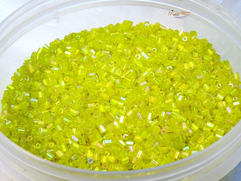 African/Nigerian Yellow Crystal Bugle Beads Small Tube Crystal Bugle Beads/Small Yellow Crystal Bugle Beads/Very high Quality Beads Jewellery Making (Copy) - PrestigeApplause Jewels 