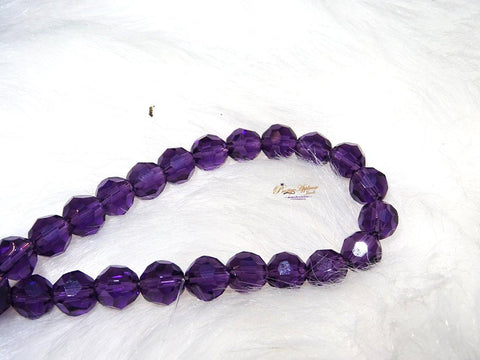 New Romantic Purple Roundel Faceted Crystal Beads,Purple Crystal Beads,1 Strand,Gemstone Beads - PrestigeApplause Jewels 