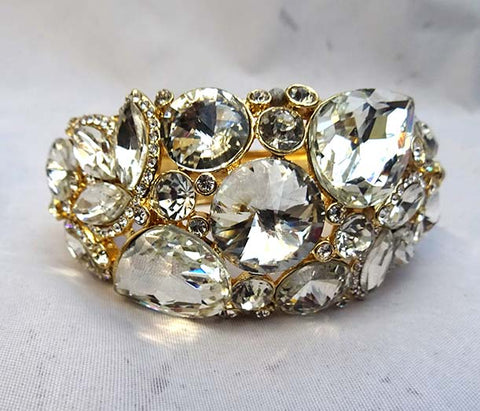 Clear Color Crystal Dazzling Bracelet Jewellery Gold Color