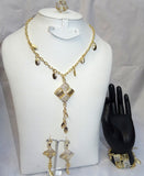 Simply Gold Plated Necklace Earring Jewelry Set