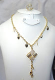 Simply Gold Plated Necklace Earring Jewelry Set