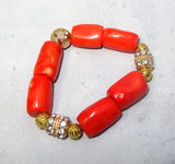 Extra Long All Gold Bling 1 Layers Original Traditional African Coral Beads Silver Bling Necklace Jewelry Set