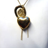 Gold Bold Heart Horse Horn Necklace Charms Charms Jewellery