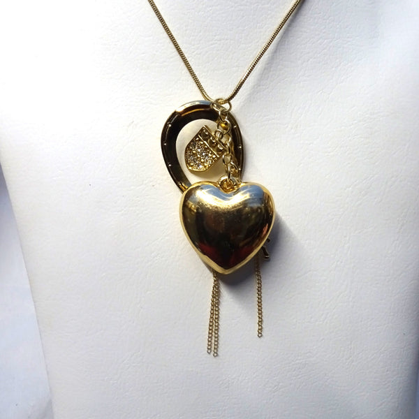 Gold Bold Heart Horse Horn Necklace Charms Charms Jewellery