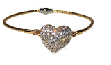 Crystal Love Heart Beautiful Love Heart Crystal Bangle Magnetic Clasp Gift for women Ladies
