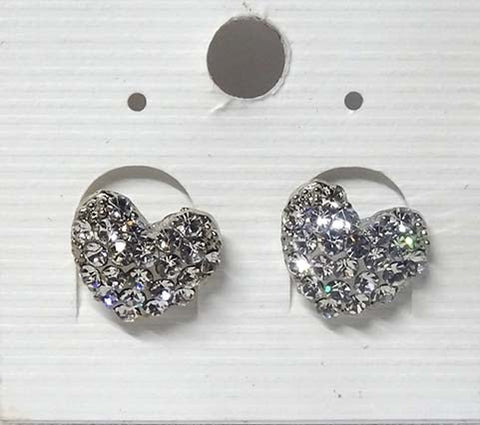 Small Love Heart Stud Crystal Earring Cocktail Bridesmaid Girls Jewellery Gift for Ladies