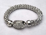Trendy Silver Retro Bracelet Magnetic Clasp with Crystal for ladies Gift