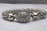 Trendy Silver Retro Bracelet Magnetic Clasp with Crystal for ladies Gift