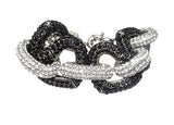 Silver Black Quality Full Crystal Love Heart Bracelet Jewellery for Ladies Gift