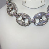 High Quality Swarovski Element Heavily Crystal Choker Necklace Bracelet Earring Jewellery Set