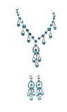 Beautiful Blue Party Special Occasion Necklace and Earring Set Gift for Ladies Women - PrestigeApplause Jewels 