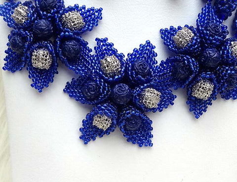 New Fashion Royal Blue Crystal Beads Balls African Jewelry Set
