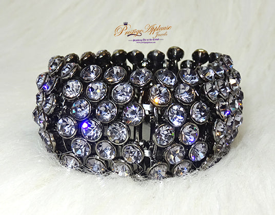 Bold Sparkling Grey Black Detailed Design Bracelet Jewellery for Ladies