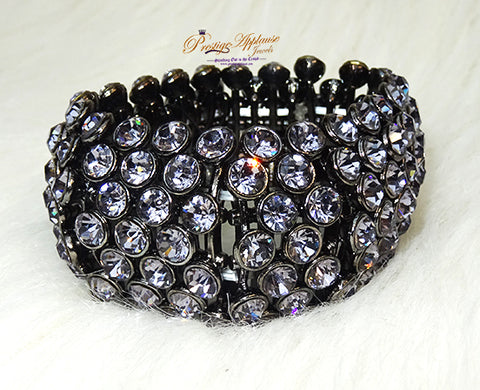 Bold Sparkling Grey Black Detailed Design Bracelet Jewellery for Ladies