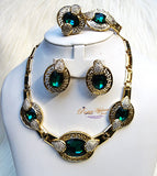 Green Complete Set Necklace Jewellery Party Set