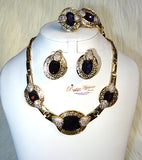 Purple Complete Set Necklace Jewellery Party Set