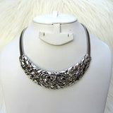 PrestigeApplause Flower Petal 3D Design Beautiful Silver Fashion Necklace Jewellery