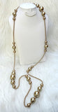 Mixed Size Golden Versatile Styling Extra Long Beads Gold Necklace Jewellery