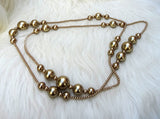 Mixed Size Golden Versatile Styling Extra Long Beads Gold Necklace Jewellery