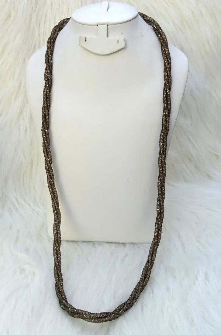 Extra Long Versatile Styling Champagne Gold Twisted Crystal Stardust ...