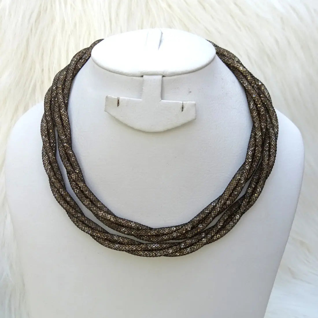 Extra Long Versatile Styling Champagne Gold Twisted Crystal Stardust ...