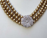 Golden Beautiful Luscious Quality Pearls Necklace Bracelet Earring Jewellery Set UK Dispatch