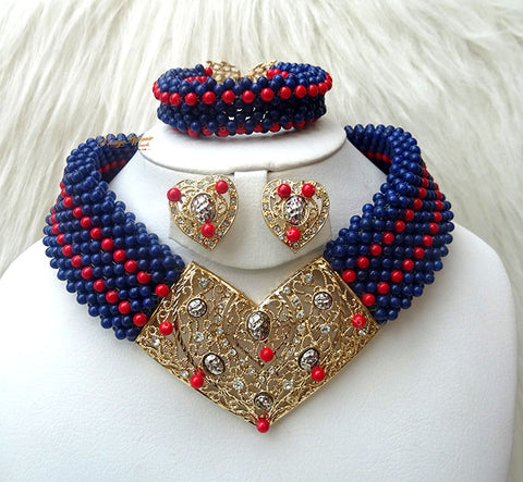 White infused with Multi Color Crystal Beads Necklace Bridal Wedding Cocktail Jewellery Set