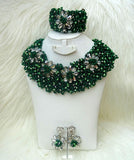 PrestigeApplause Green Elegant Latest New Design African Beads Bridal Wedding Party Jewelry Set