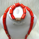 PrestigeApplause Men Coral Beads Groom Wedding Party Necklace Bracelet Jewellery Set