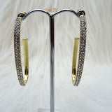 Gold Silver Popular Quality 3/4 Hoop Earring with Stones Jewelry For Women Gift