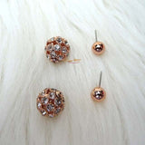 Rose Gold with Crystal Back Hook Earring Jewellery