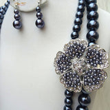 Elegant New Elongated Design with Tulips Flower Bridal Wedding African Nigerian Beads Jewellery Set