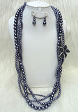 Extra Long Beautiful Sale Purple Ash Black Pearl Wedding Flower Girl Necklace Bracelet Casual Party Jewellery Set