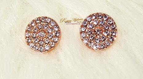 Beautiful round Crystal Rose Gold Stud Earring Jewellery