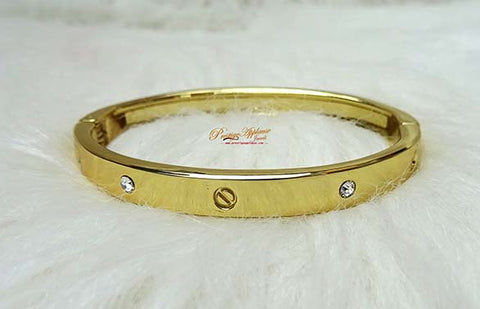 Popular Quality Gold with Crystal New Design New Trend Ladies Bangle Gift