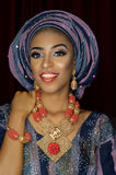 PrestigeApplause Latest New Design Bold Elegant Red and Gold Wedding Bridal African Nigerian Beads Jewellery Set …