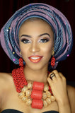 PrestigeApplause 3 Layers Latest New Design Red Wedding Bridal African Nigerian Beads Jewellery Set