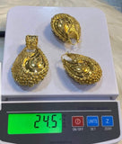 Authentic 18 Karat Italian Earring Pendant Gold Earring Jewellery Set