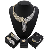 Beautiful Silver Cubic Zirconia American Diamond Necklace Women Jewelry Set - PrestigeApplause Jewels 