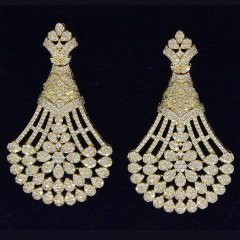 Prestige Gold Silver Cubid Zirconia Cocktail Party Celebrant Bridal Earring Jewellery Great as Gift UK Rapid Dispatch